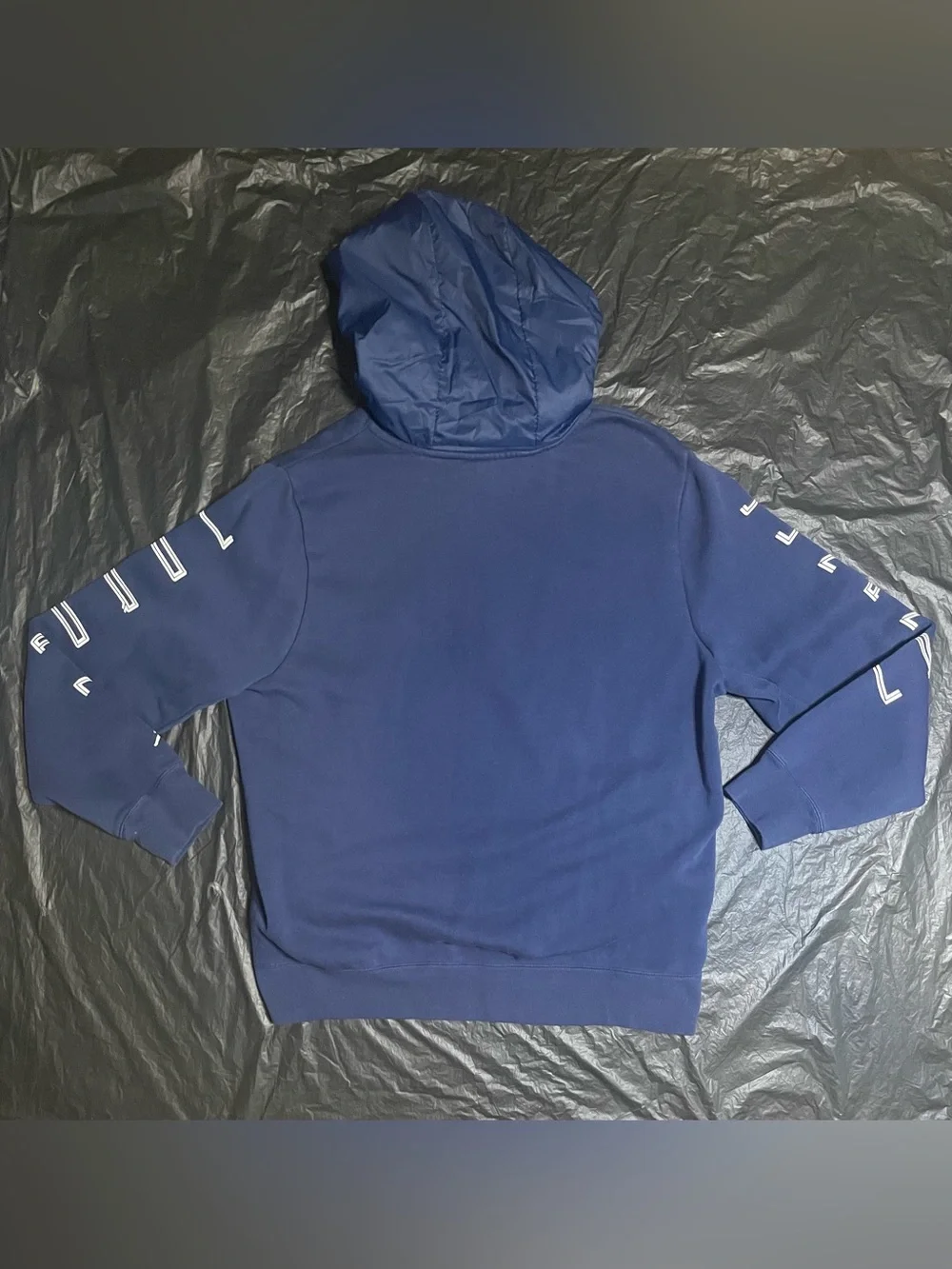 Jordan 23 Navy Blue Pullover Hoodie Men’s XL Basketball Graphic Sleeve Logo